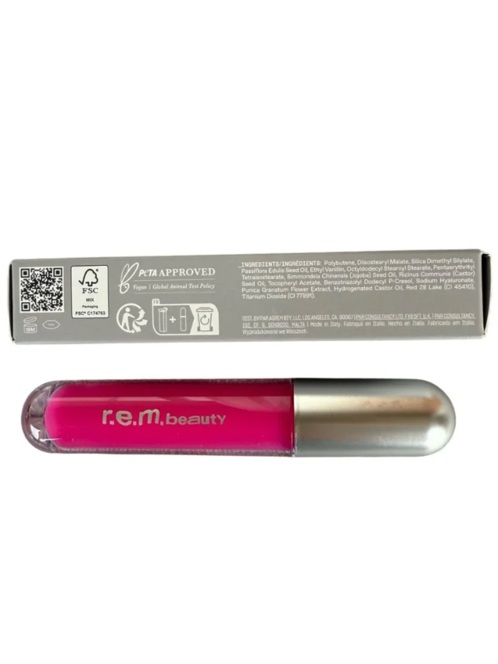 REM Beauty Essential Drip Glossy Lip Balm Strawberry Soda 0.15 oz Ariana Grande
